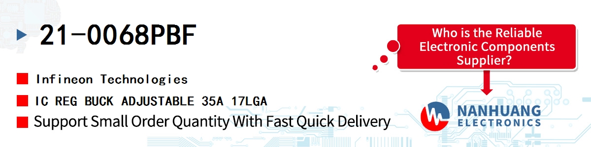 21-0068PBF Infineon IC REG BUCK ADJUSTABLE 35A 17LGA