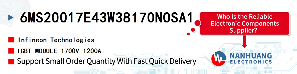 6MS20017E43W38170NOSA1 Infineon IGBT MODULE 1700V 1200A