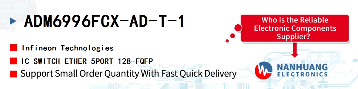 ADM6996FCX-AD-T-1 Infineon IC SWITCH ETHER 5PORT 128-FQFP