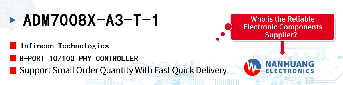 ADM7008X-A3-T-1 Infineon 8-PORT 10/100 PHY CONTROLLER