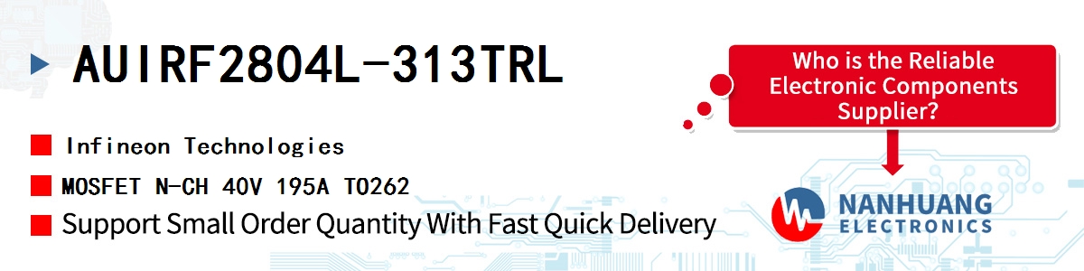 AUIRF2804L-313TRL Infineon MOSFET N-CH 40V 195A TO262