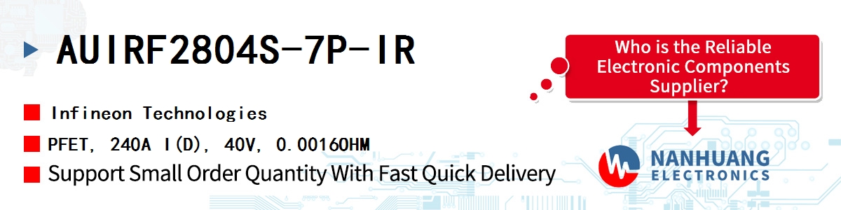 AUIRF2804S-7P-IR Infineon PFET, 240A I(D), 40V, 0.0016OHM