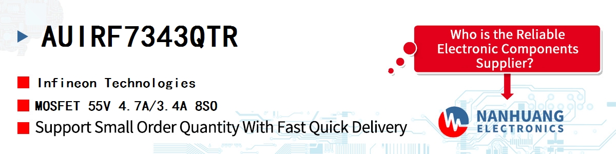 AUIRF7343QTR Infineon MOSFET 55V 4.7A/3.4A 8SO