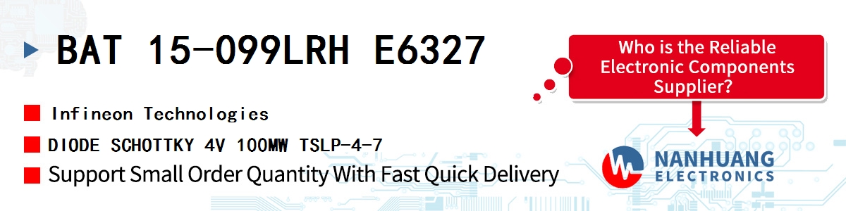 BAT 15-099LRH E6327 Infineon DIODE SCHOTTKY 4V 100MW TSLP-4-7