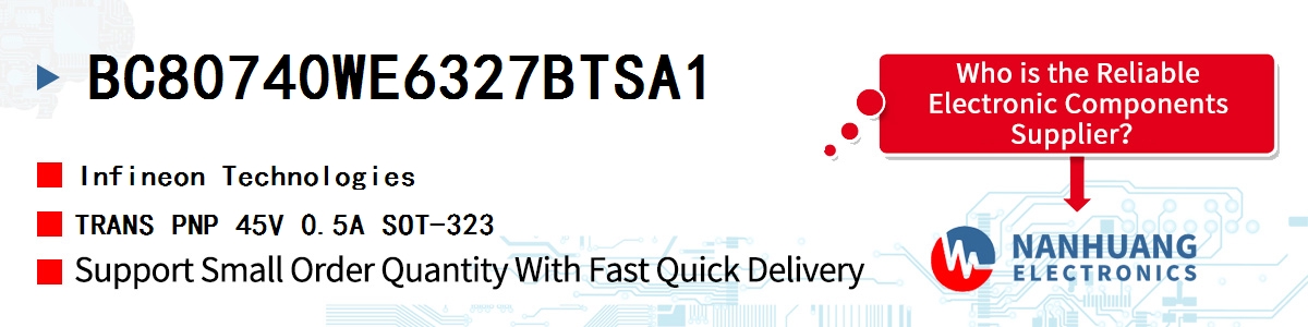 BC80740WE6327BTSA1 Infineon TRANS PNP 45V 0.5A SOT-323