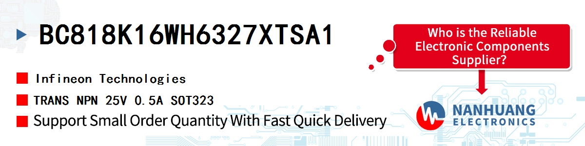 BC818K16WH6327XTSA1 Infineon TRANS NPN 25V 0.5A SOT323