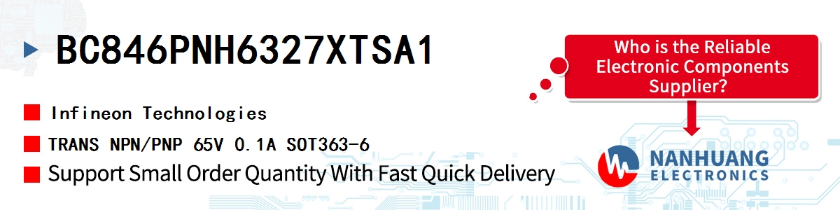 BC846PNH6327XTSA1 Infineon TRANS NPN/PNP 65V 0.1A SOT363-6