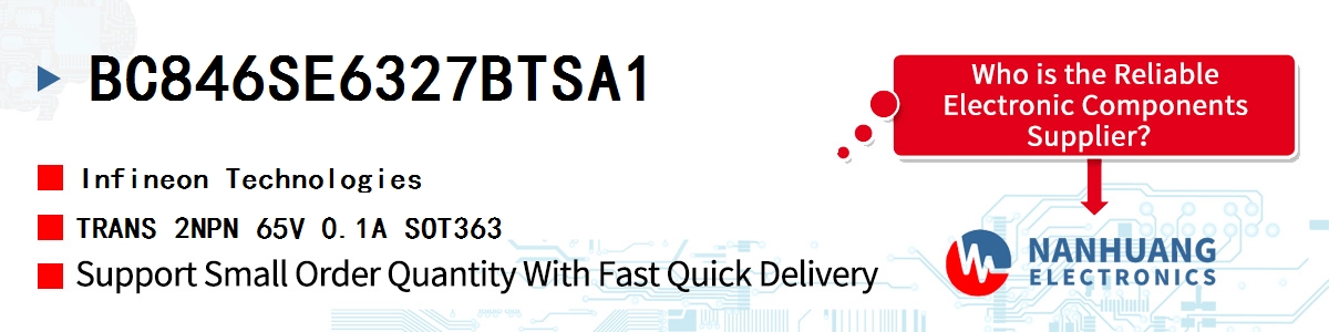 BC846SE6327BTSA1 Infineon TRANS 2NPN 65V 0.1A SOT363