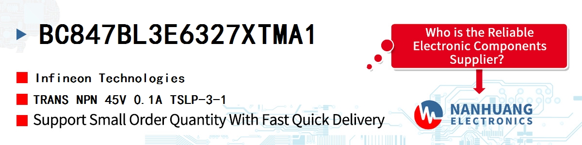 BC847BL3E6327XTMA1 Infineon TRANS NPN 45V 0.1A TSLP-3-1