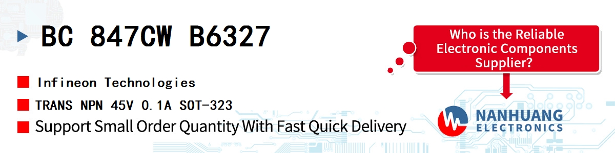 BC 847CW B6327 Infineon TRANS NPN 45V 0.1A SOT-323