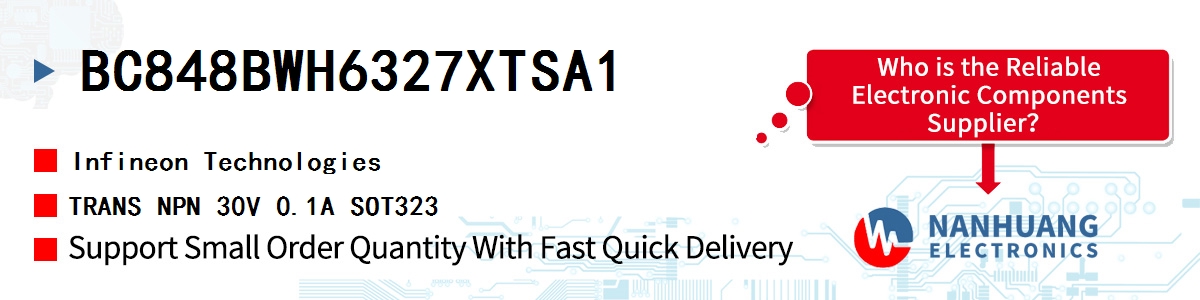 BC848BWH6327XTSA1 Infineon TRANS NPN 30V 0.1A SOT323