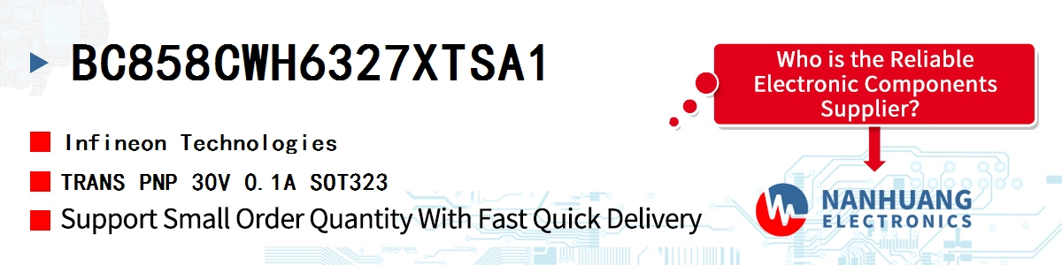 BC858CWH6327XTSA1 Infineon TRANS PNP 30V 0.1A SOT323