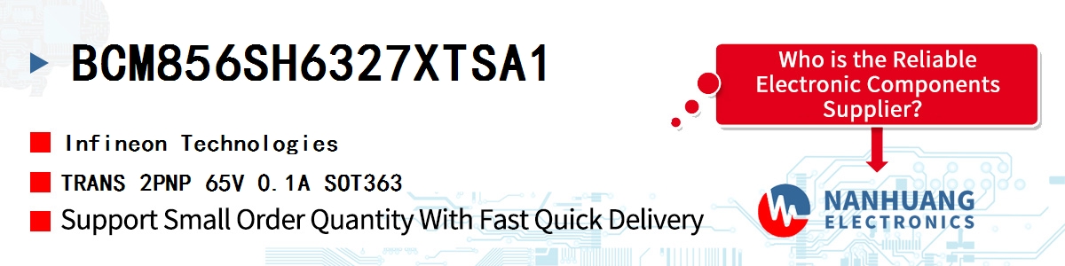 BCM856SH6327XTSA1 Infineon TRANS 2PNP 65V 0.1A SOT363