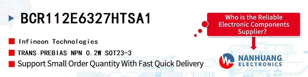 BCR112E6327HTSA1 Infineon TRANS PREBIAS NPN 0.2W SOT23-3