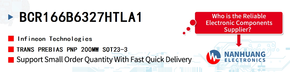 BCR166B6327HTLA1 Infineon TRANS PREBIAS PNP 200MW SOT23-3