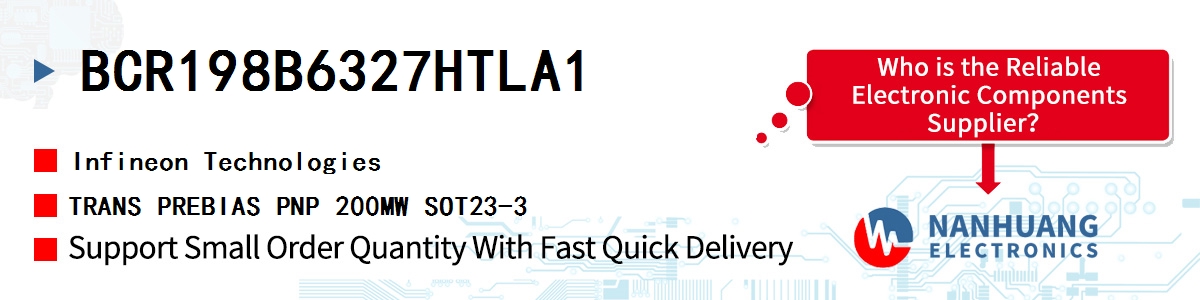 BCR198B6327HTLA1 Infineon TRANS PREBIAS PNP 200MW SOT23-3