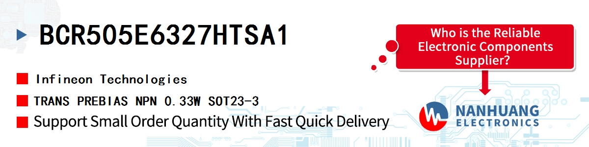 BCR505E6327HTSA1 Infineon TRANS PREBIAS NPN 0.33W SOT23-3