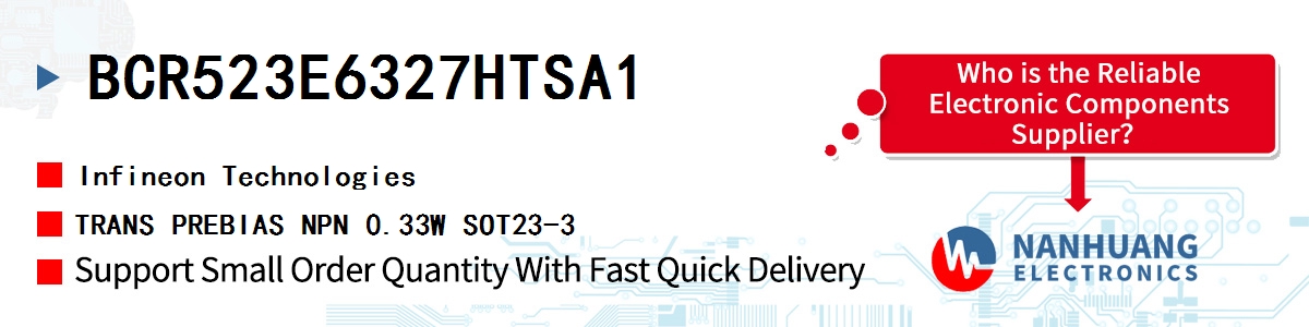 BCR523E6327HTSA1 Infineon TRANS PREBIAS NPN 0.33W SOT23-3