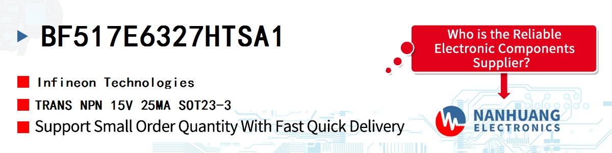 BF517E6327HTSA1 Infineon TRANS NPN 15V 25MA SOT23-3