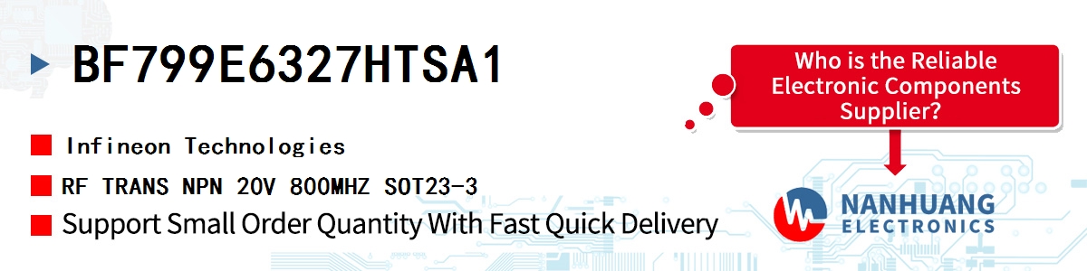 BF799E6327HTSA1 Infineon RF TRANS NPN 20V 800MHZ SOT23-3