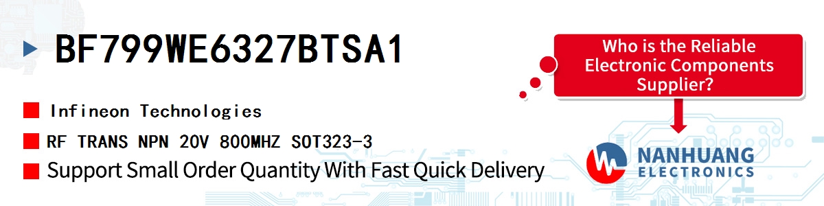 BF799WE6327BTSA1 Infineon RF TRANS NPN 20V 800MHZ SOT323-3