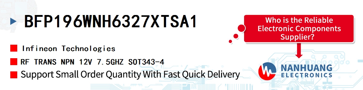 BFP196WNH6327XTSA1 Infineon RF TRANS NPN 12V 7.5GHZ SOT343-4