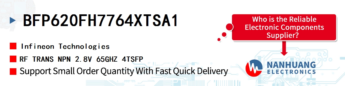 BFP620FH7764XTSA1 Infineon RF TRANS NPN 2.8V 65GHZ 4TSFP