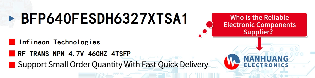 BFP640FESDH6327XTSA1 Infineon RF TRANS NPN 4.7V 46GHZ 4TSFP