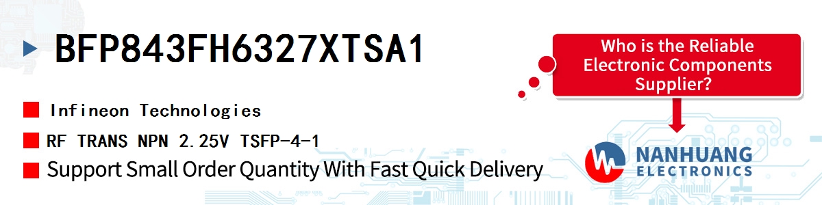 BFP843FH6327XTSA1 Infineon RF TRANS NPN 2.25V TSFP-4-1