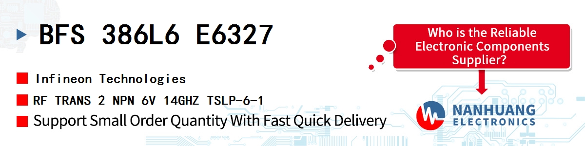 BFS 386L6 E6327 Infineon RF TRANS 2 NPN 6V 14GHZ TSLP-6-1