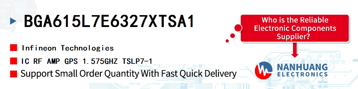 BGA615L7E6327XTSA1 Infineon IC RF AMP GPS 1.575GHZ TSLP7-1