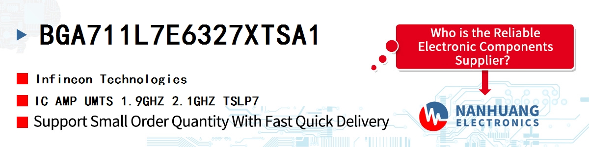 BGA711L7E6327XTSA1 Infineon IC AMP UMTS 1.9GHZ 2.1GHZ TSLP7