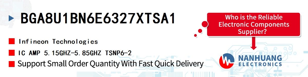 BGA8U1BN6E6327XTSA1 Infineon IC AMP 5.15GHZ-5.85GHZ TSNP6-2