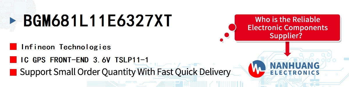 BGM681L11E6327XT Infineon IC GPS FRONT-END 3.6V TSLP11-1