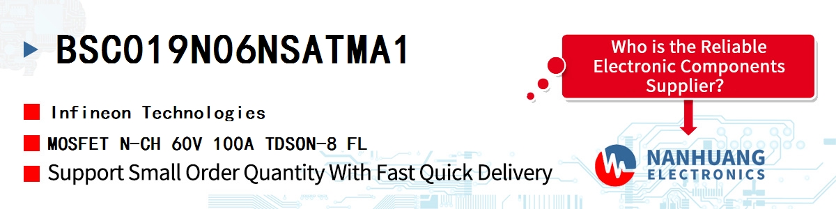 BSC019N06NSATMA1 Infineon MOSFET N-CH 60V 100A TDSON-8 FL