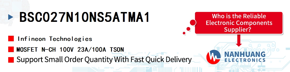 BSC027N10NS5ATMA1 Infineon MOSFET N-CH 100V 23A/100A TSON