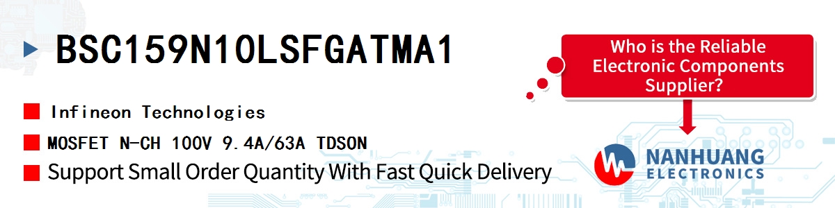 BSC159N10LSFGATMA1 Infineon MOSFET N-CH 100V 9.4A/63A TDSON