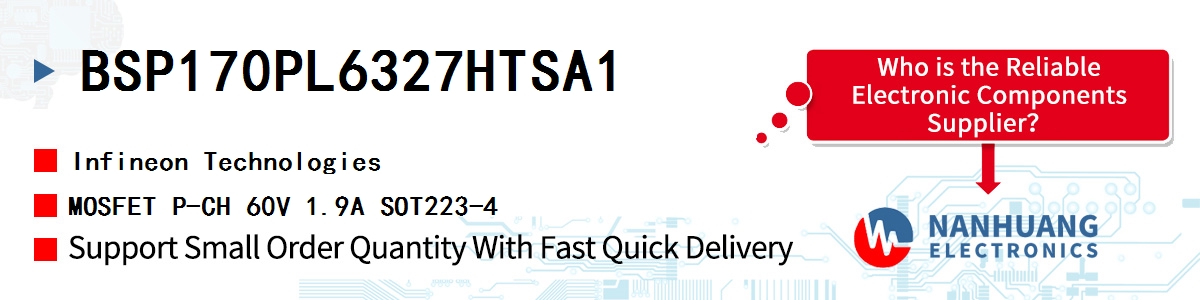 BSP170PL6327HTSA1 Infineon MOSFET P-CH 60V 1.9A SOT223-4