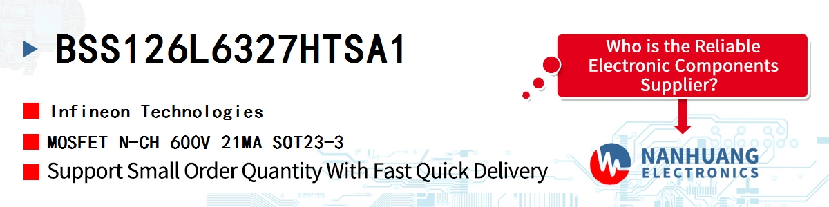 BSS126L6327HTSA1 Infineon MOSFET N-CH 600V 21MA SOT23-3