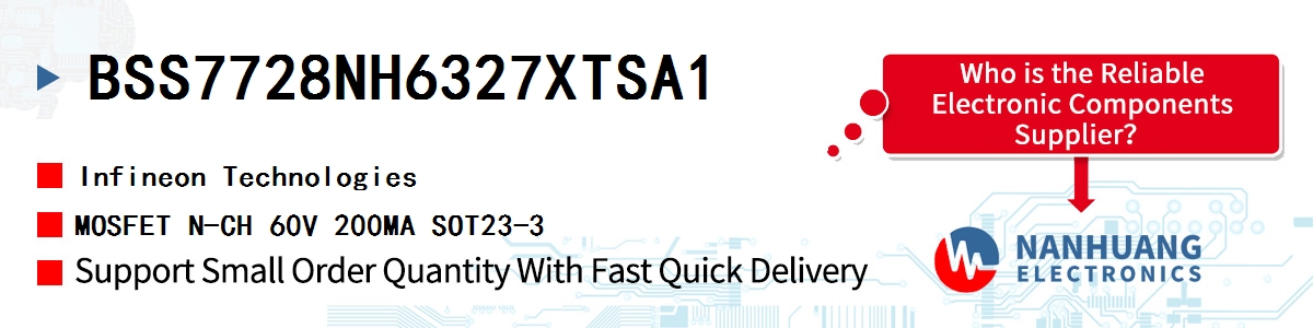 BSS7728NH6327XTSA1 Infineon MOSFET N-CH 60V 200MA SOT23-3