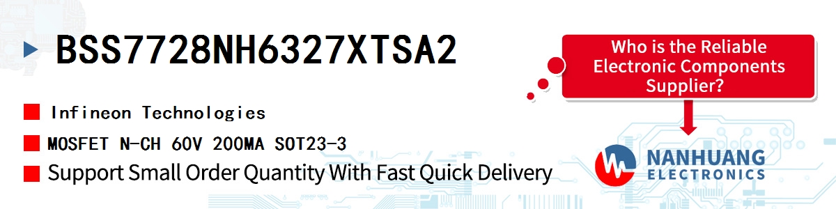 BSS7728NH6327XTSA2 Infineon MOSFET N-CH 60V 200MA SOT23-3