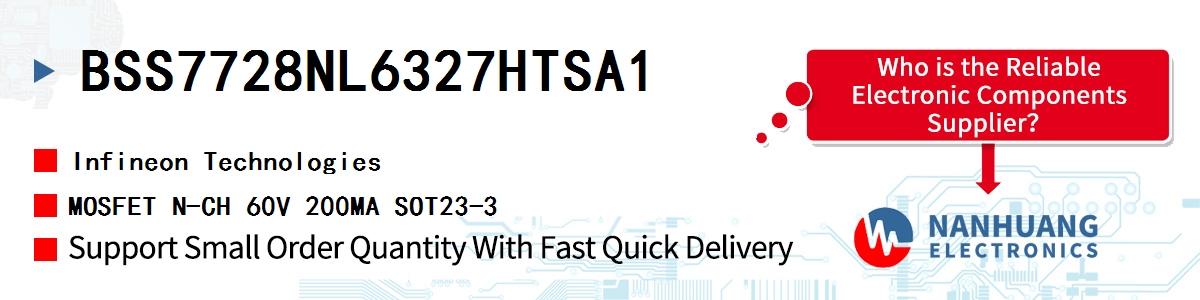 BSS7728NL6327HTSA1 Infineon MOSFET N-CH 60V 200MA SOT23-3