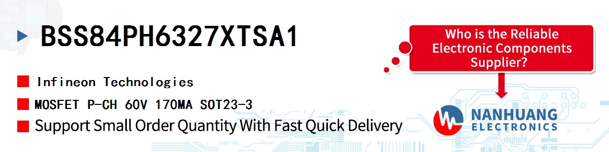 BSS84PH6327XTSA1 Infineon MOSFET P-CH 60V 170MA SOT23-3