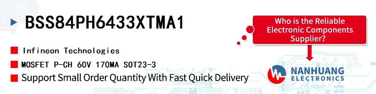 BSS84PH6433XTMA1 Infineon MOSFET P-CH 60V 170MA SOT23-3