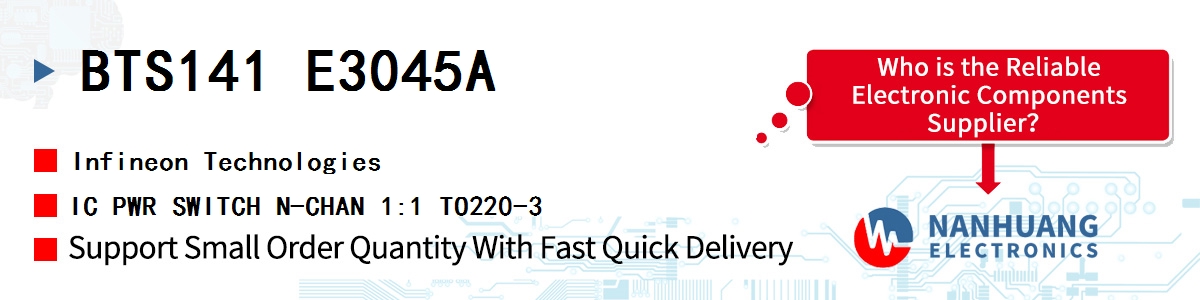 BTS141 E3045A Infineon IC PWR SWITCH N-CHAN 1:1 TO220-3