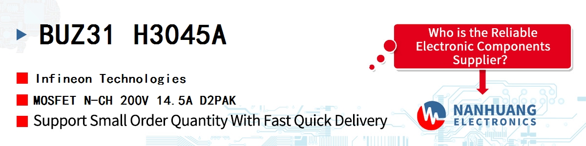 BUZ31 H3045A Infineon MOSFET N-CH 200V 14.5A D2PAK