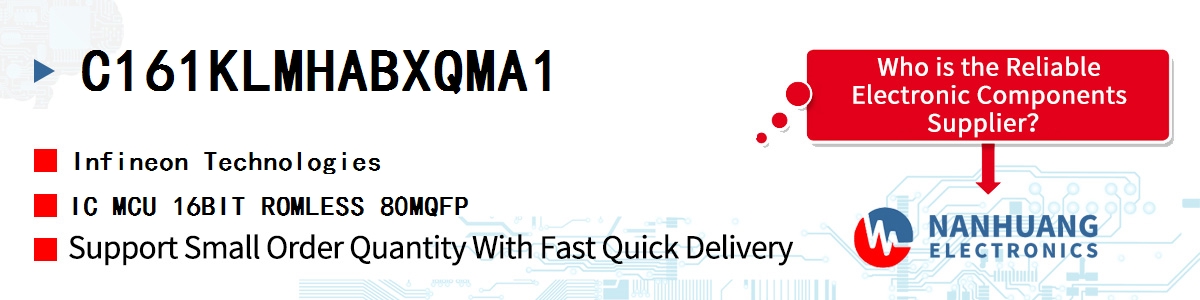 C161KLMHABXQMA1 Infineon IC MCU 16BIT ROMLESS 80MQFP