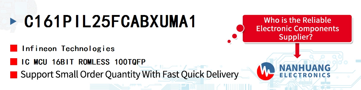 C161PIL25FCABXUMA1 Infineon IC MCU 16BIT ROMLESS 100TQFP