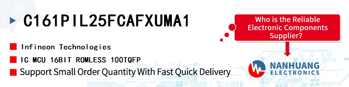 C161PIL25FCAFXUMA1 Infineon IC MCU 16BIT ROMLESS 100TQFP