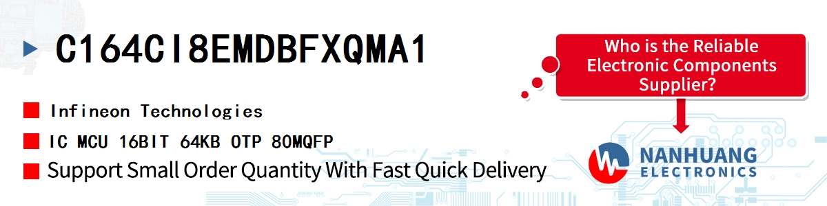 C164CI8EMDBFXQMA1 Infineon IC MCU 16BIT 64KB OTP 80MQFP